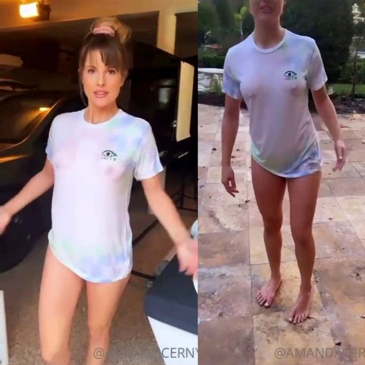 Amanda Cerny Nipples Wet Shirt Onlyfans Video Leaked