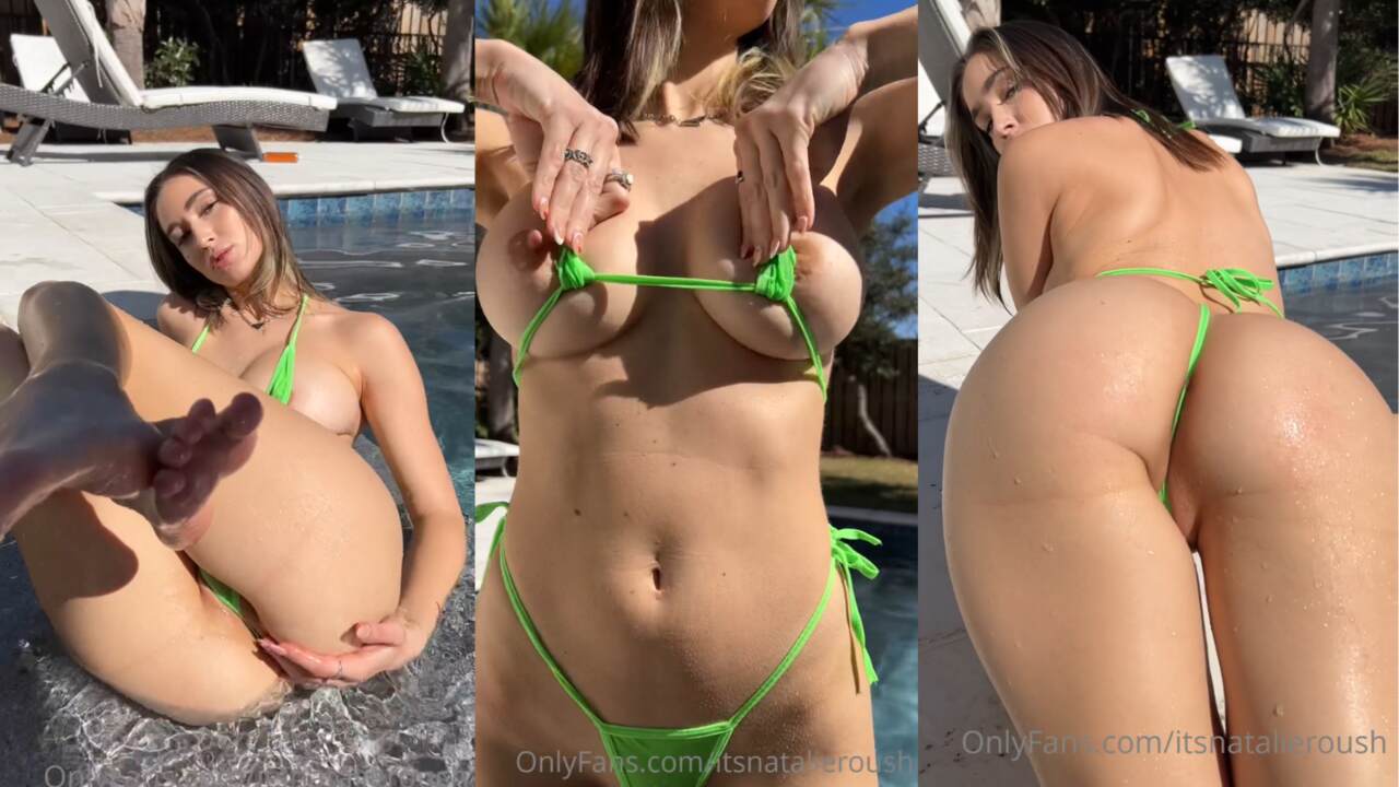 Natalie Roush Green Micro Bikini PPV Video Leaked