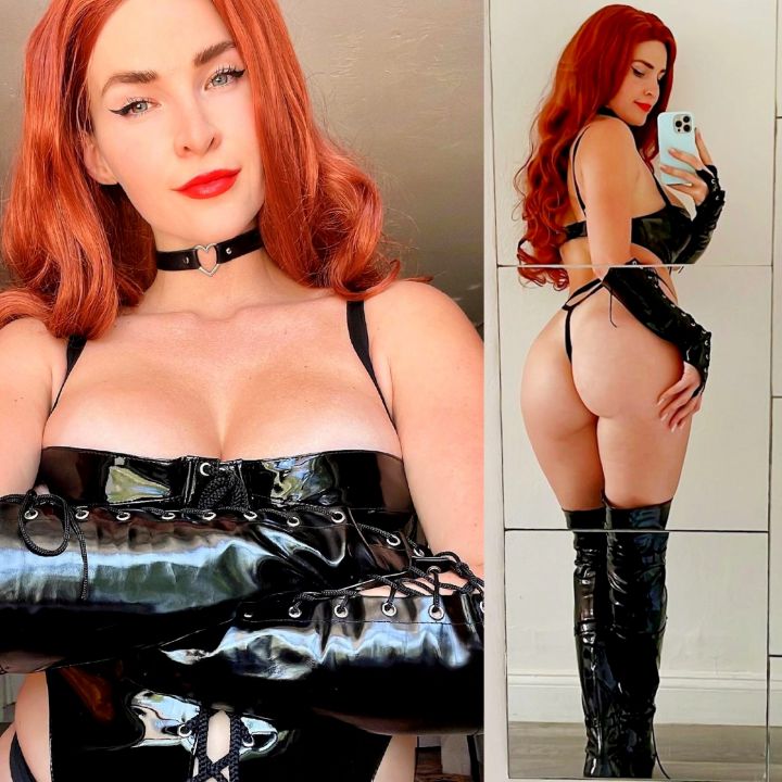 KittyPlays Latex Thong Bodysuit Set PPV Fansly Video Leaked