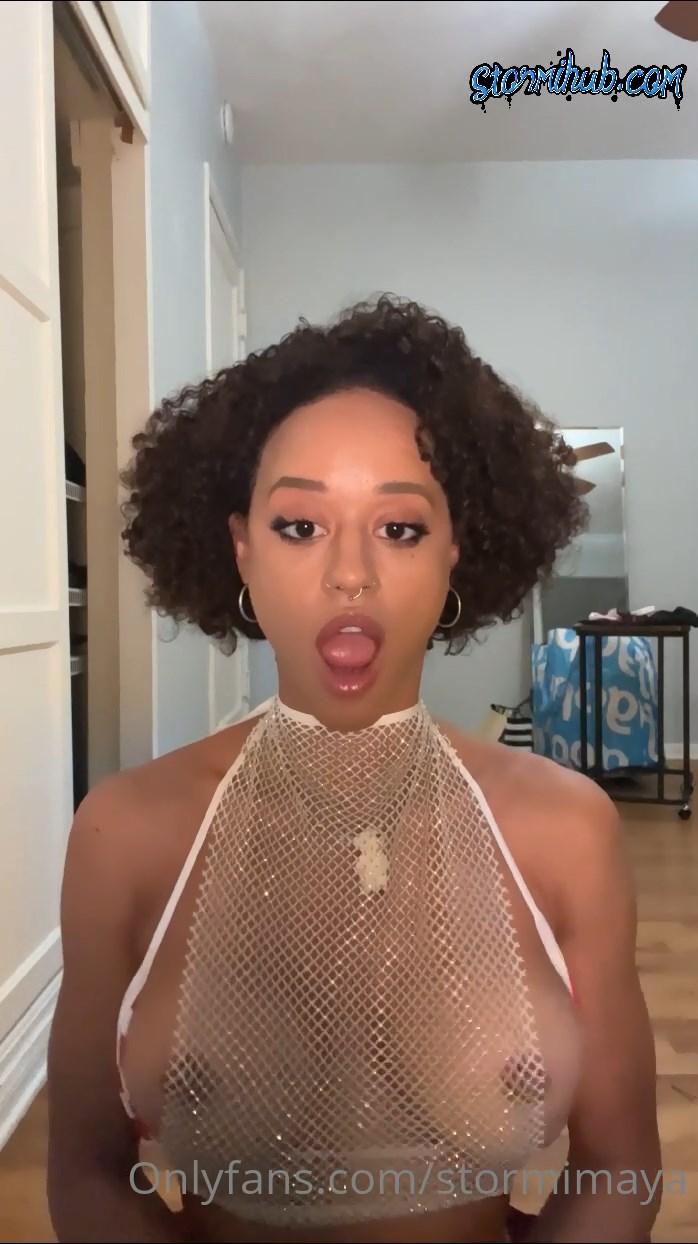 Stormi Maya Topless Sheer Mesh Top Onlyfans Video Leaked