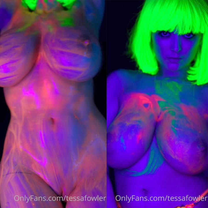 Tessa Fowler Full Nude Neon Body Paint Video Leaked