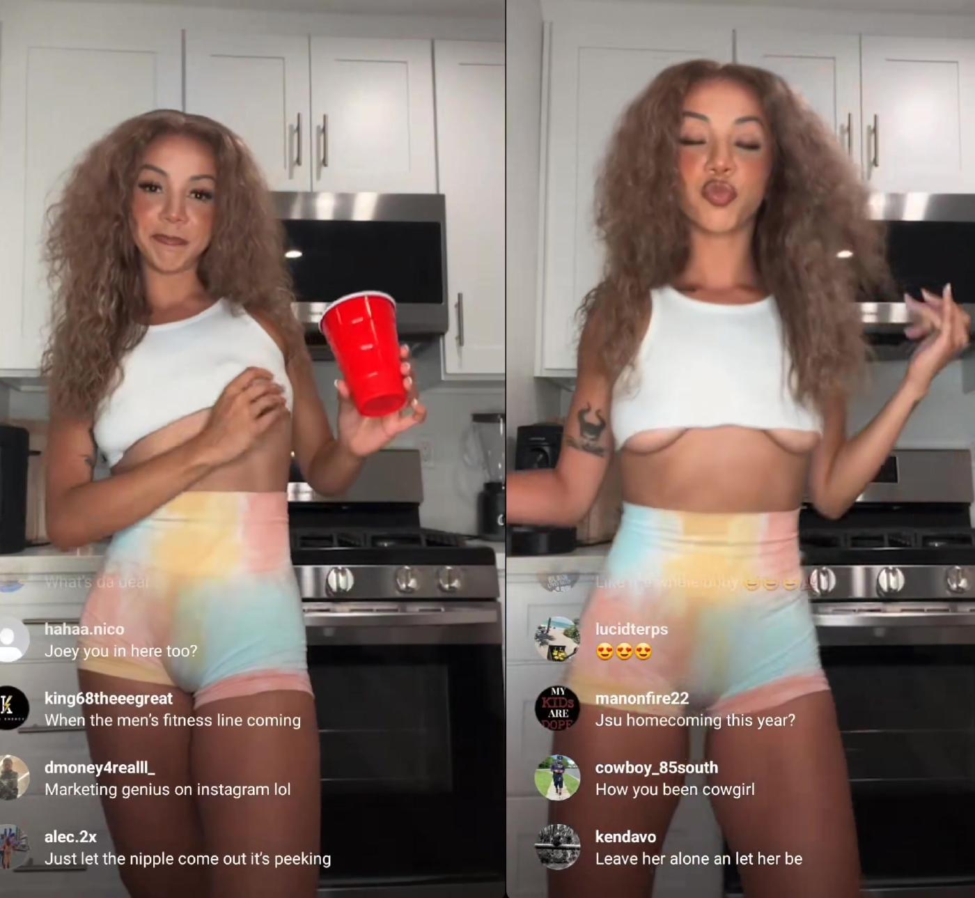 Brittany Renner Nude Nipple Slip Livestream Video Leaked